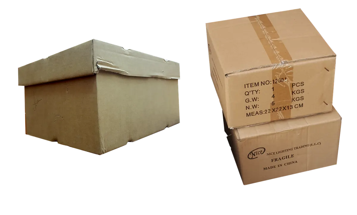 Two stacked cardboard boxes, ready for a move, like your email moving to a new provider